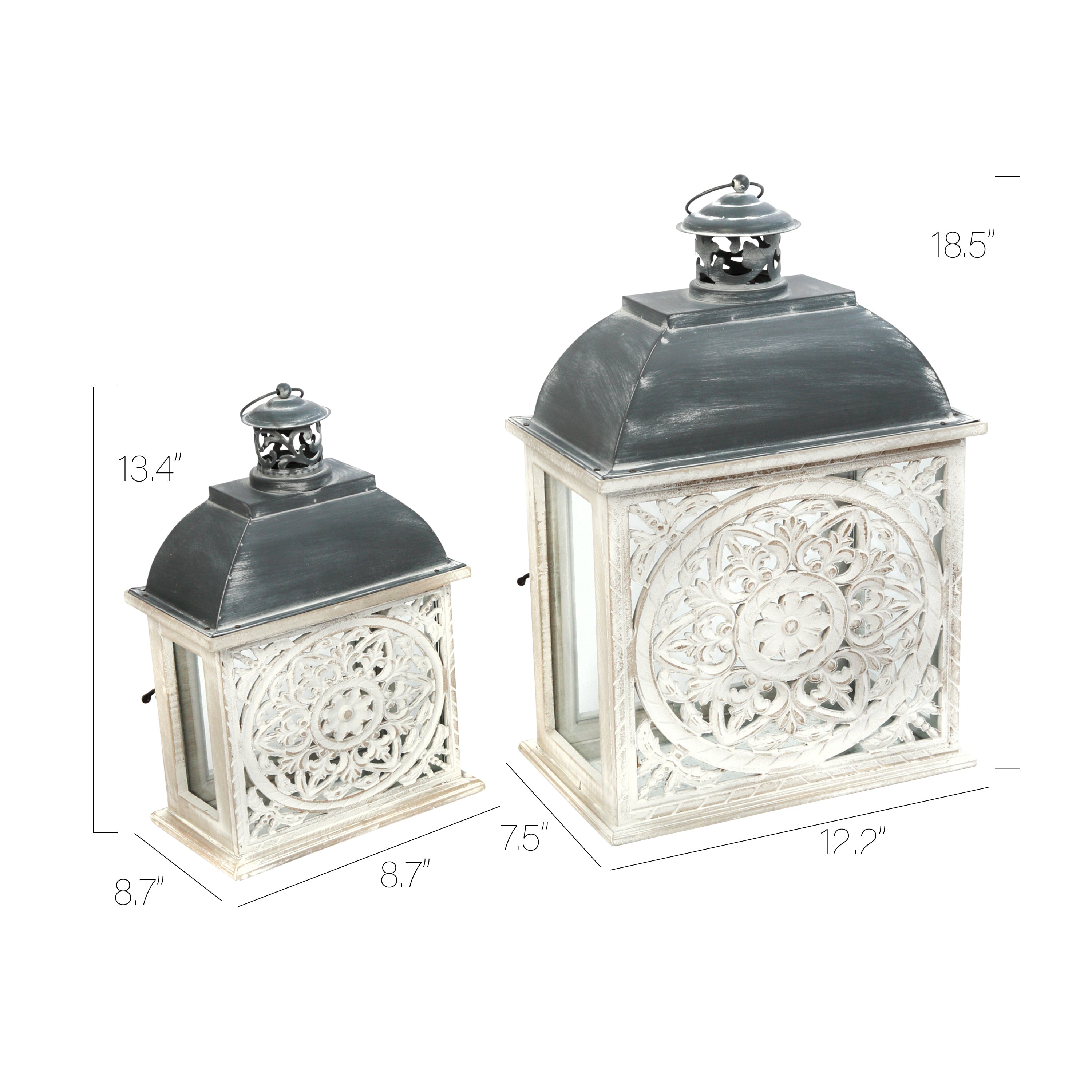 Nesting Rectangular Decorative Lanterns, set of 2